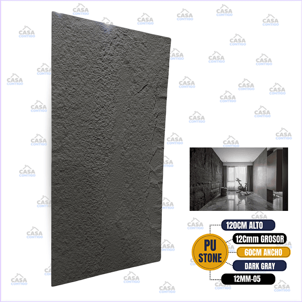PU STONE 12MM 05 DARK GRAY