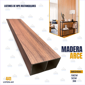 LISTONES DE WPC RECTANGULARES 10CM*5CM*3M 441 MADERA ARCE