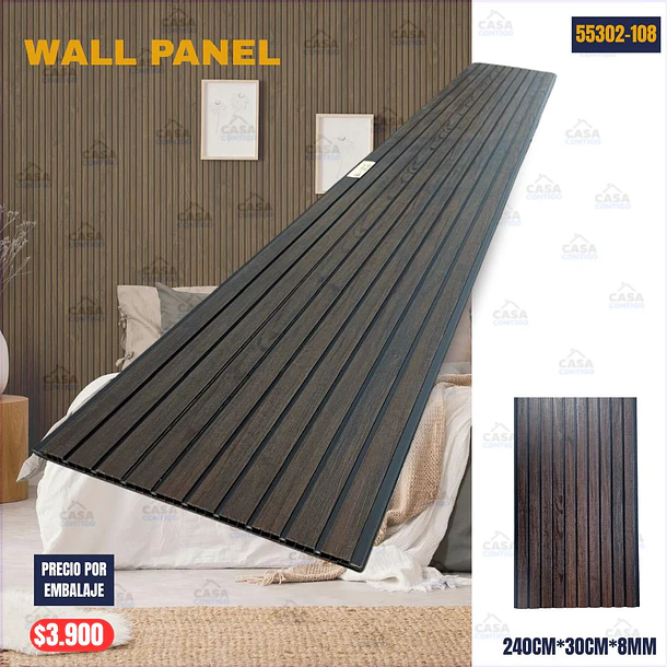 Wall Panel decorativo 240 cm de alto, 30 cm de ancho
