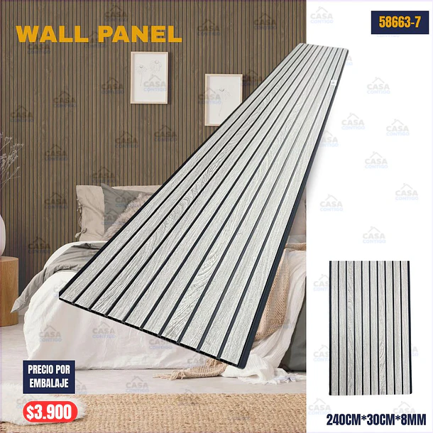 Wall Panel decorativo 240 cm de alto, 30 cm de ancho