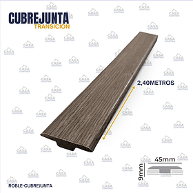 CUBREJUNTA TRANSICION MDF FOLIO 9*42*2440MM ROBLE GRAFITO