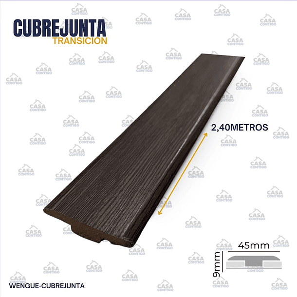 CUBREJUNTA TRANSICION MDF FOLIO 9*42*2440MM WENGUE