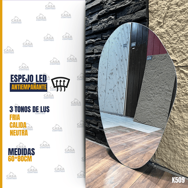 ESPEJO LED ANTIEMPAÑANTE PARA BAÑO 60*80CM