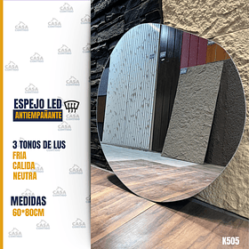 ESPEJO LED ANTIEMPAÑANTE PARA BAÑO 60*80CM