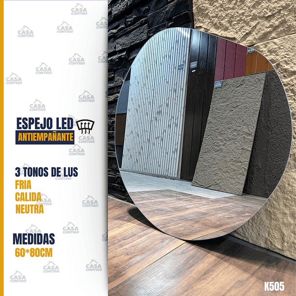ESPEJO LED ANTIEMPAÑANTE PARA BAÑO 60*80CM