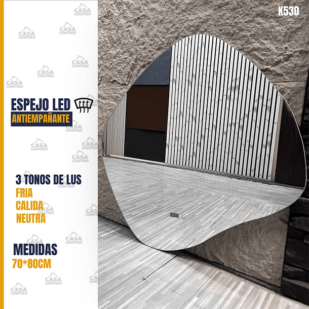 ESPEJO LED ANTIEMPAÑANTE PARA BAÑO 70*80CM
