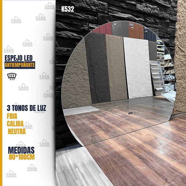 ESPEJO LED ANTIEMPAÑANTE PARA BAÑO 80*100CM