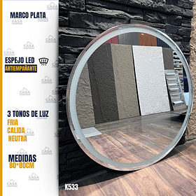 ESPEJO LED 80*80 PLATA