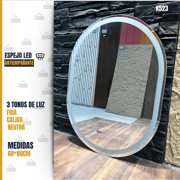 ESPEJO LED ANTIEMPAÑANTE PARA BAÑO 60*80CM