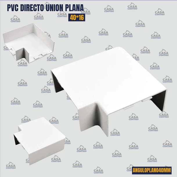 PVC ESQUINA ANGULO PLANO 40*16