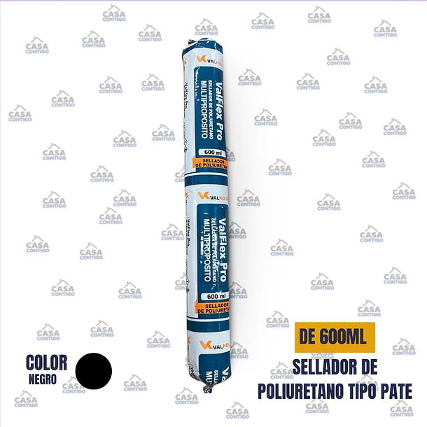 SELLADOR DE POLIURETANO TIPO PATE 600ML NEGRO