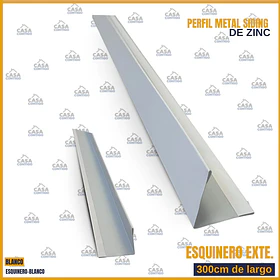 PERFIL METAL SIDING DE ZINC ESQUINERO BLANCO