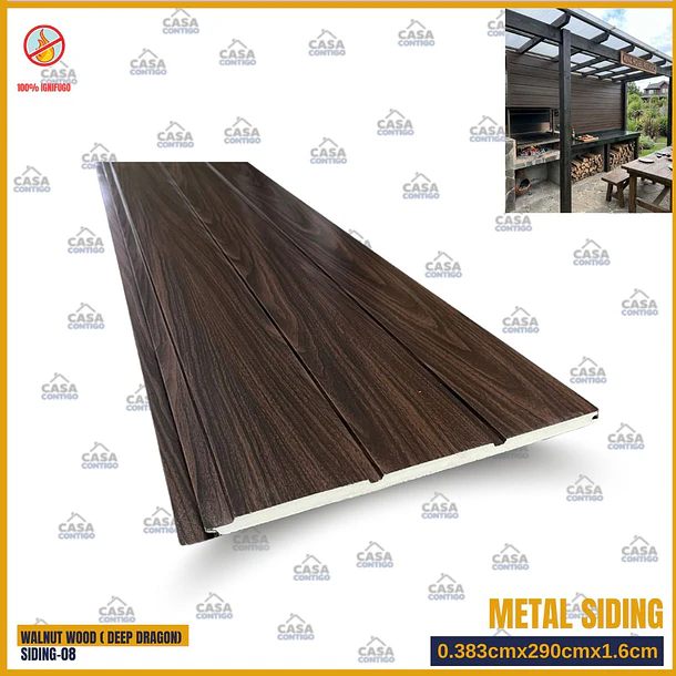  Siding 0.383cmx290cmx1.6cm WALNUT WOOD