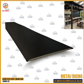  Siding 0.383cmx290cmx1.6cm 02-BLACK FLAT PLATE ( NEGRO LISO)