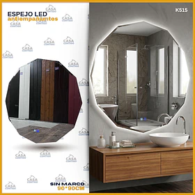  ESPEJO LED ANTIEMPAÑANTE PARA BAÑO 90*90CM