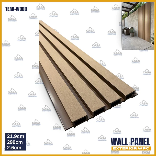 Wall Panel exterior WPC 21,9*26*290CM TEAK-WOOD