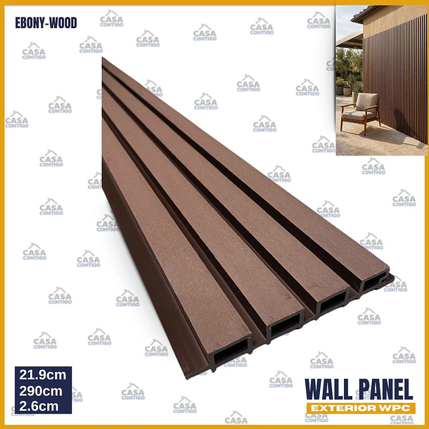 Wall Panel exterior WPC 21,9*26*290CM EBONY