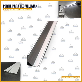 PERFIL PARA LED VELLMAX ESQUINERO 16*16*05m 2M