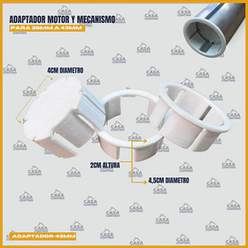 ADAPTADOR MOTOR Y MECANISMO PARA 38MM A 43MM
