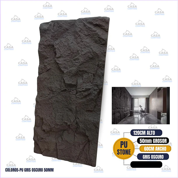 PU STONE GRIS OSCURO 1200*600*50MM