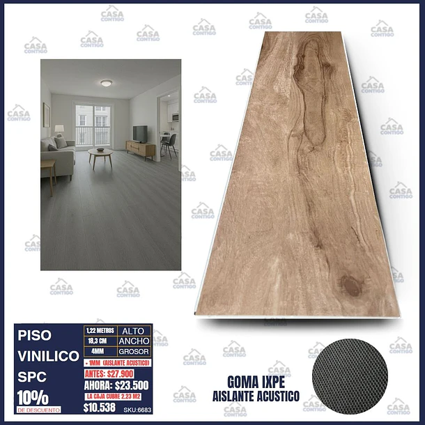  Piso SPC  2.23m2 / Precio por metro2 $10.717 3