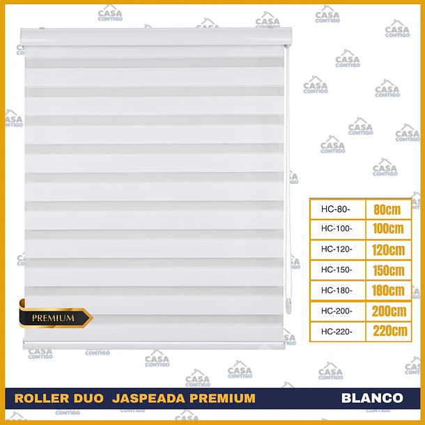 Cortinas Roller Dou Jaspeado Premium Blanco