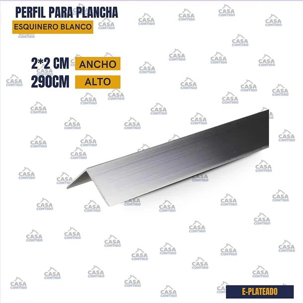 PERFIL PARA PLANCHA ESQUINERO PLATEADO