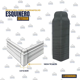 TERMINACION GUARDAPOLVO 10CM ESQUINERO EXTERIOR