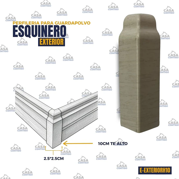 TERMINACION GUARDAPOLVO 10CM ESQUINERO EXTERIOR