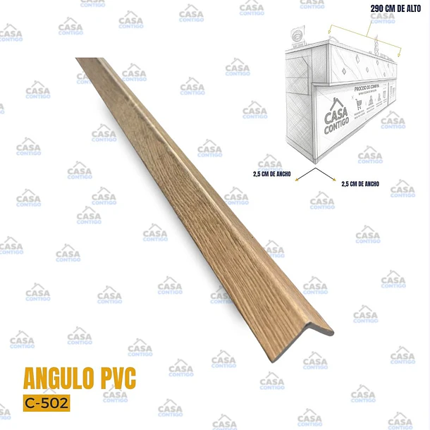 ÁNGULOS PVC 2,5 × 2,5 × 290 CM