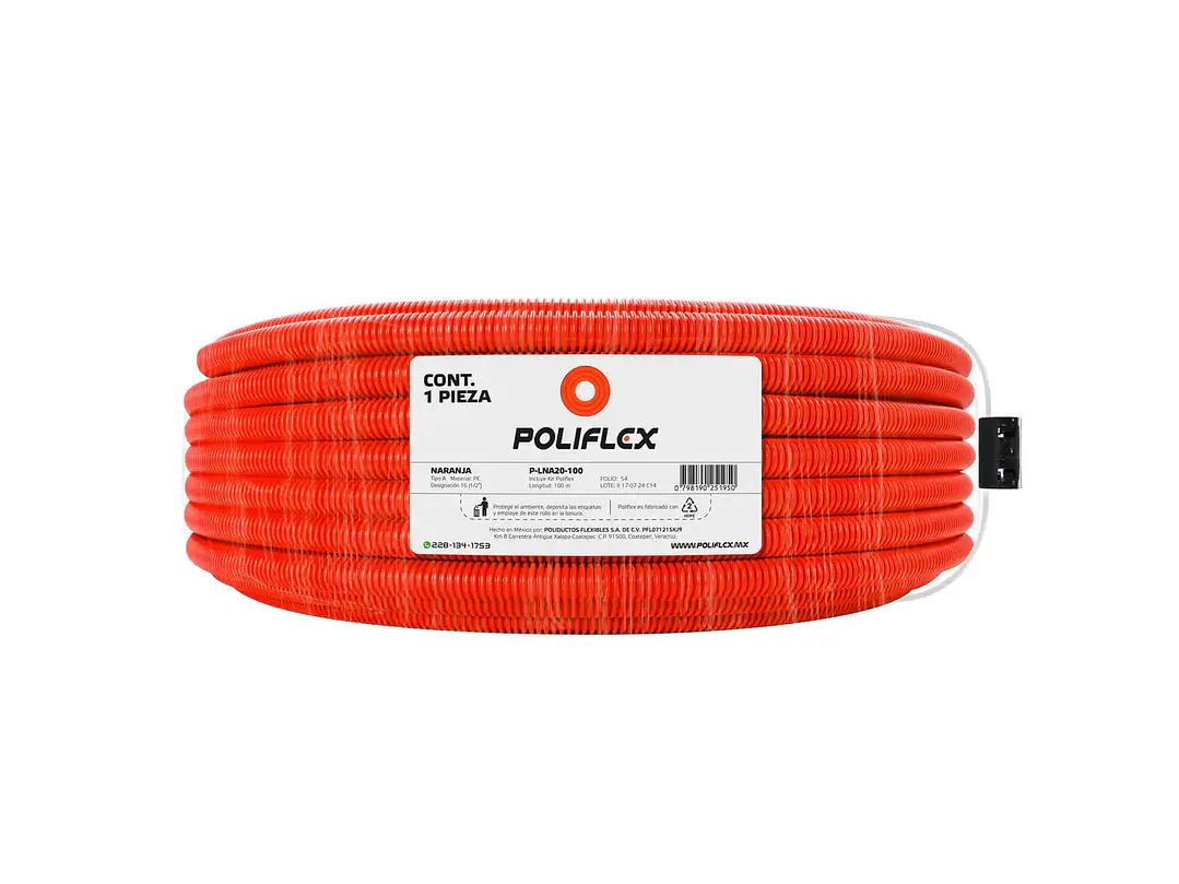 Poliducto naranja Poliflex 1/2