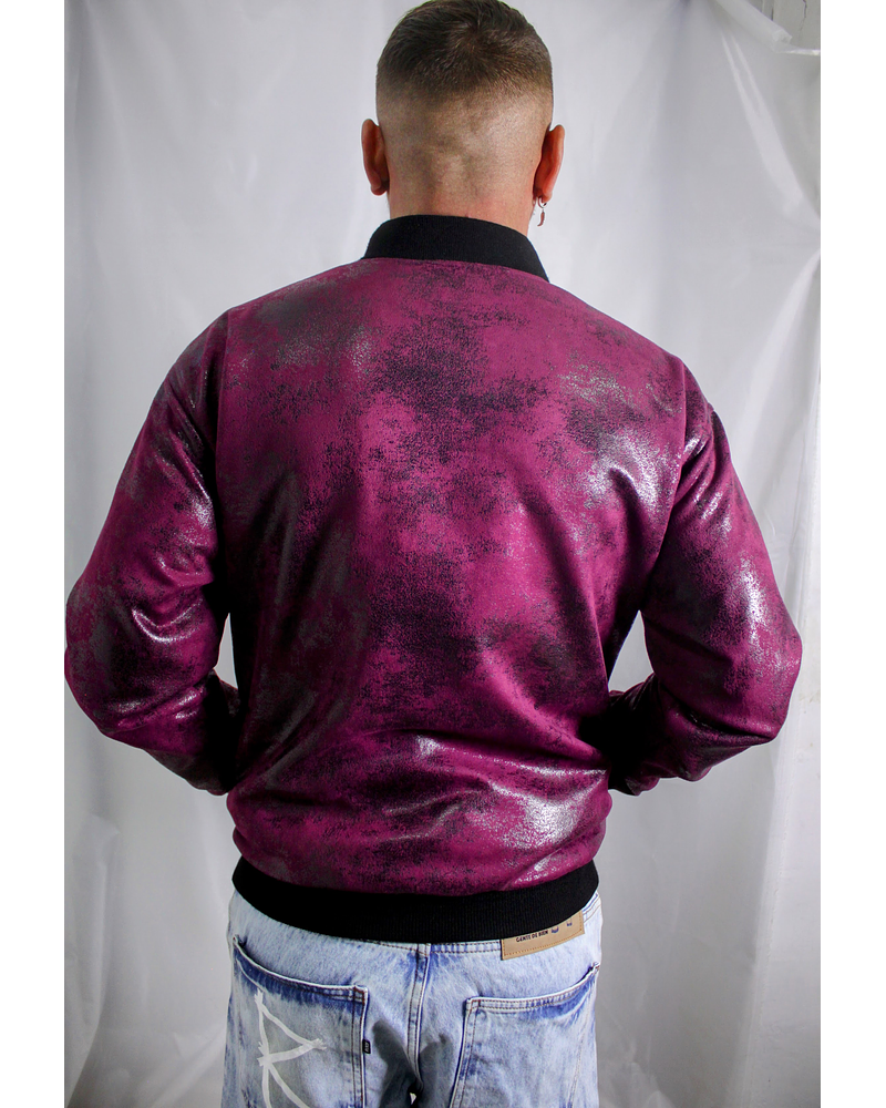 BOMBER CRUJIDO ROSA DOBLE FAZ NEGRO