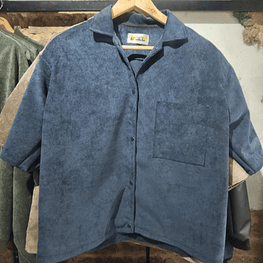 camisa boxyfit pana azul