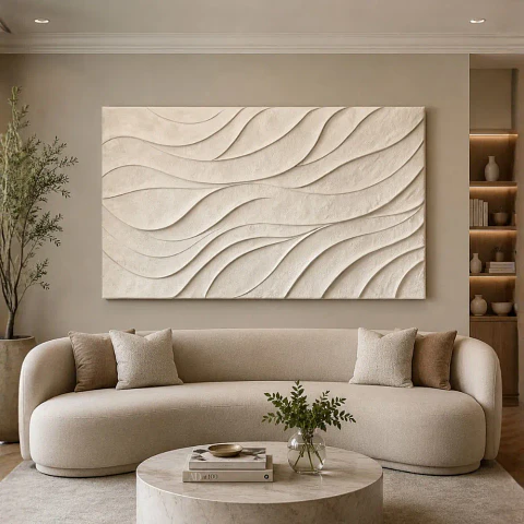 Cuadro decorativo pintado a mano y texturizado Fluir