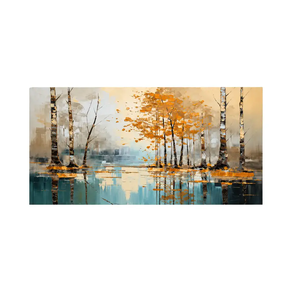Cuadro decorativo pintado a mano Reflejos de Otoño 1