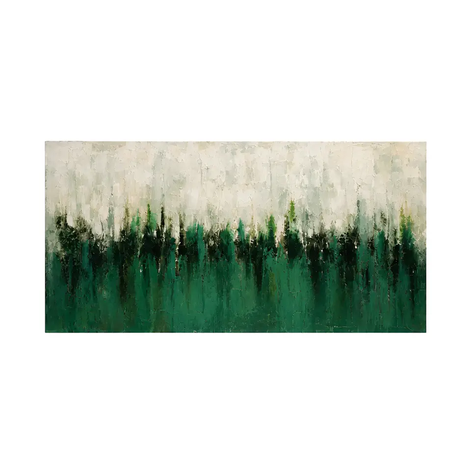 Cuadro decorativo pintado a mano Bosque Esmeralda 1
