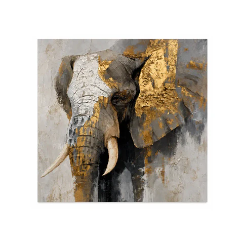 Cuadro decorativo pintado a mano Majestad Dorada