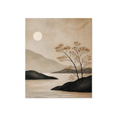 Cuadro decorativo pintado a mano Árbol de Otoño Vibrante