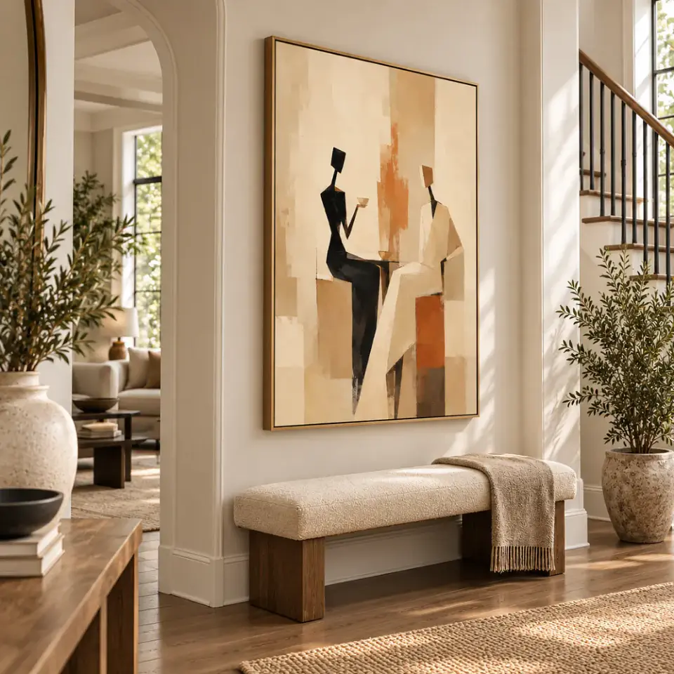 Cuadro decorativo pintado a mano Encuentro Contemporáneo 2