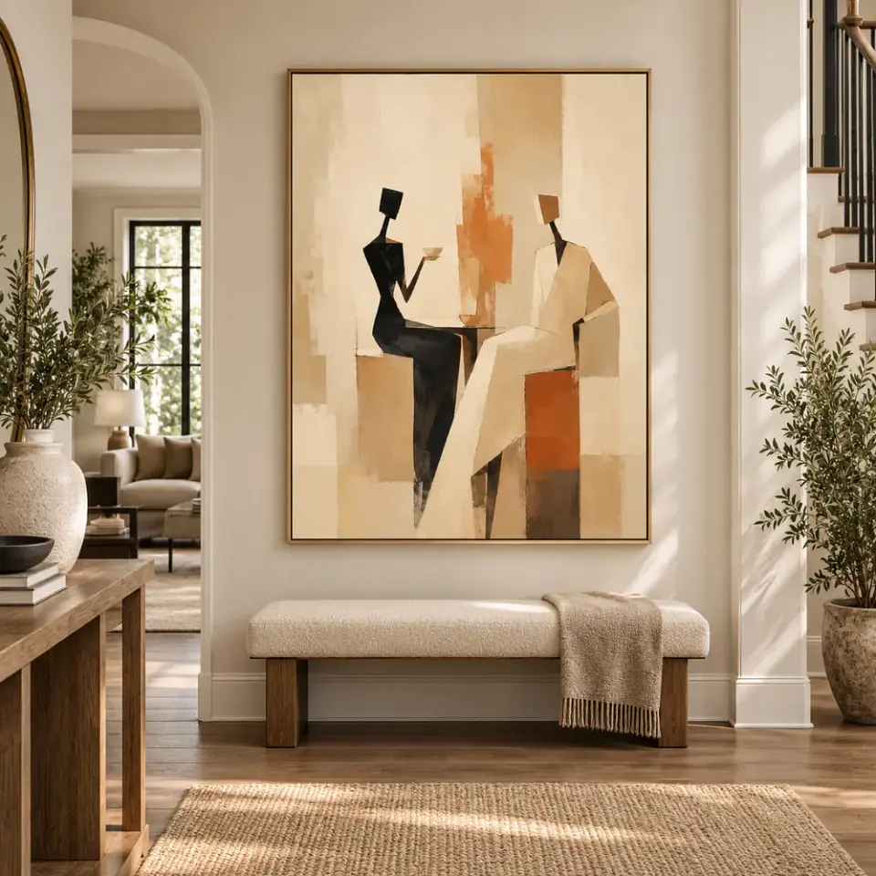 Cuadro decorativo pintado a mano Encuentro Contemporáneo 3