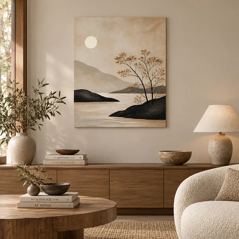 Cuadro decorativo pintado a mano Árbol de Otoño Vibrante