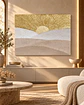 Cuadro decorativo pintado y texturizado a mano Amanecer Dorado  - Miniatura 2