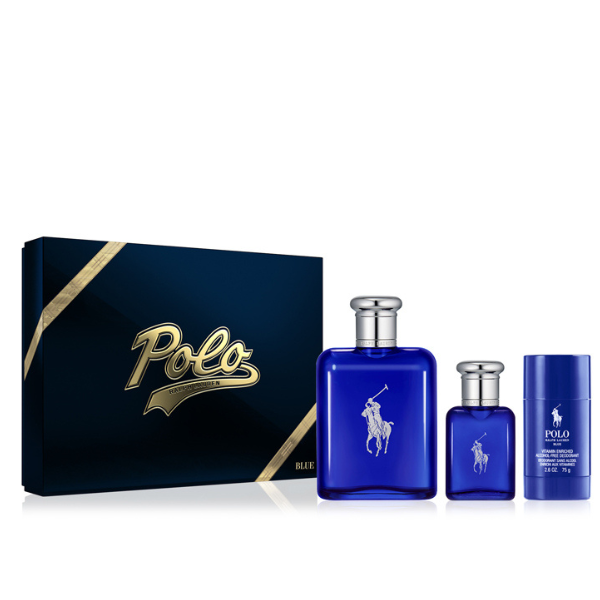 Perfume Ralph Lauren Set Polo Blue EDT 125 ML + 40 ML + Deo 75 ML Hombre 1