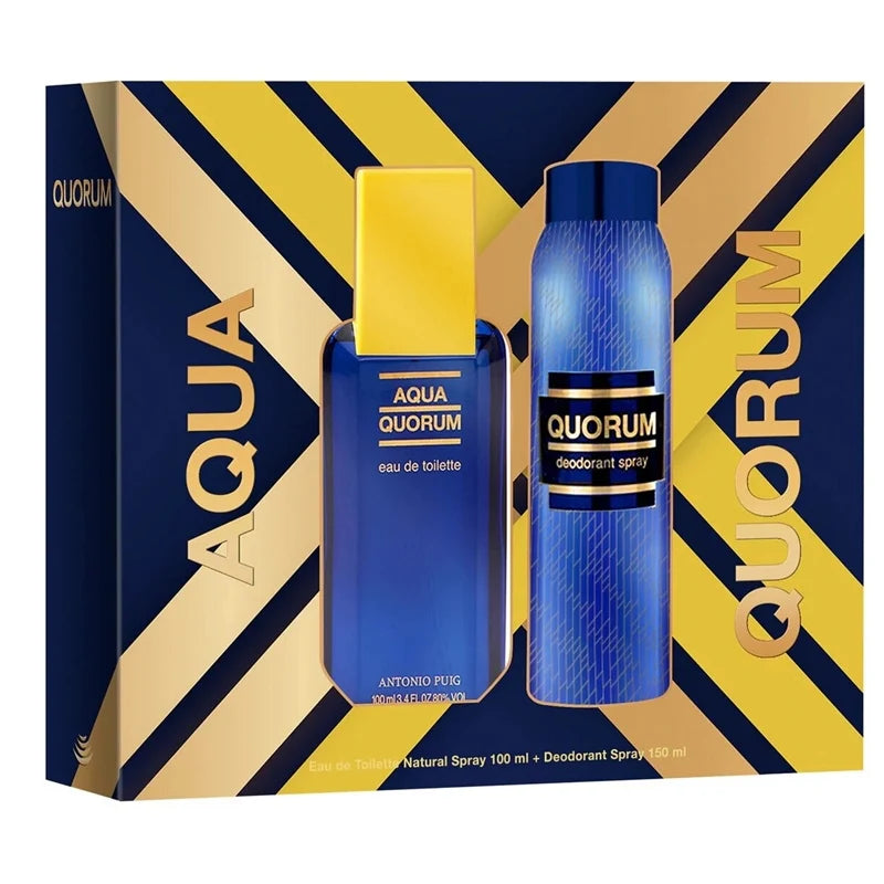 Estuche Puig Aqua Quorum Edt 100ml +150ml Hombre 1