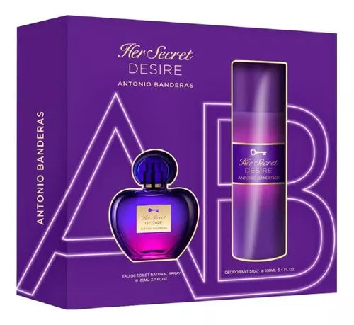Estuche Antonio Banderas Her Secret Desire Edt 80 Ml + Deo 150 Ml Mujer 1