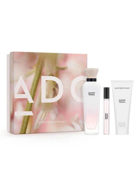 Estuche Adolfo Dominguez Jazmín Tonka Mujer Edp 120 Ml + 10 Ml Y Body Lotion 75 Ml