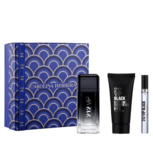 Perfume Set carolina herrera 212 Vip Black EDP 100 ML+10 ML + Gel De Ducha 100 ML Hombre 1