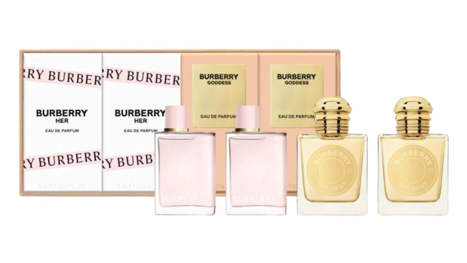 Estuche Burberry Her + Her + Goddess + Goddess Edp 5 Ml Set 4 Pcs Mini Mujer 1