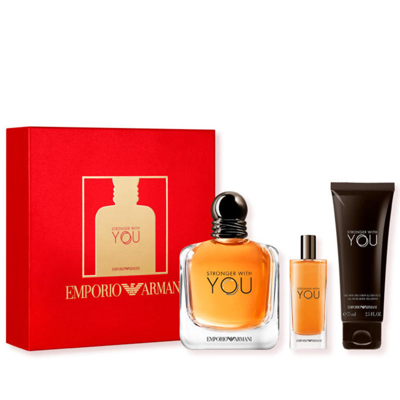 Set Emporio Armani Stronger With You EDT 100ml + 15ml + Gel 75ml Hombre 1