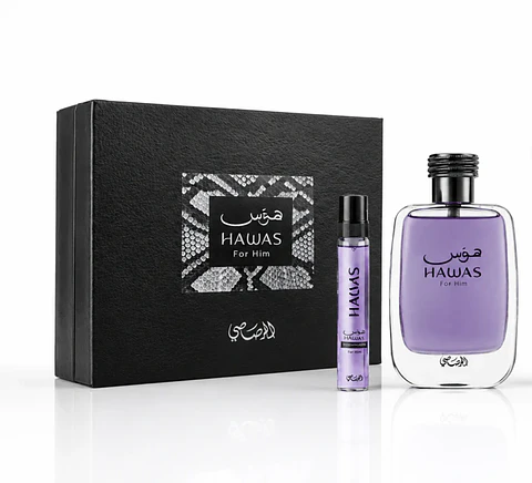 Estuche Rasasi Hawas For Him EDP 100 ml + EDP 8 ml Hombre - Gift Set